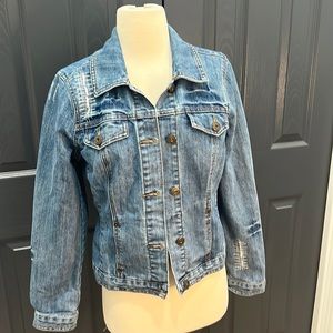 Adorable denim distressed jacket
